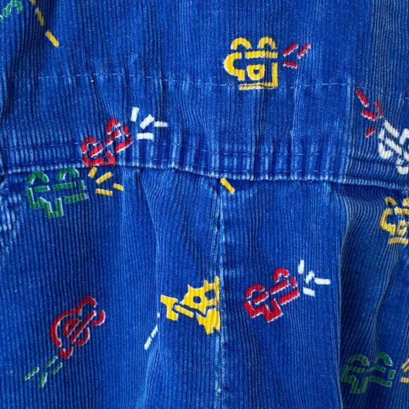 Vintage OSHKOSH B' GOSH Corduroy Overalls Car Truck Bulldozer Print USA,18 Month - Picture 10 of 13